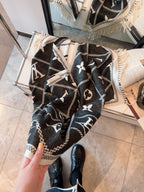 Louis Vuitton Premium Woven Rabbit Velvet Monogram Fringe Scarf Shawl – product image 27
