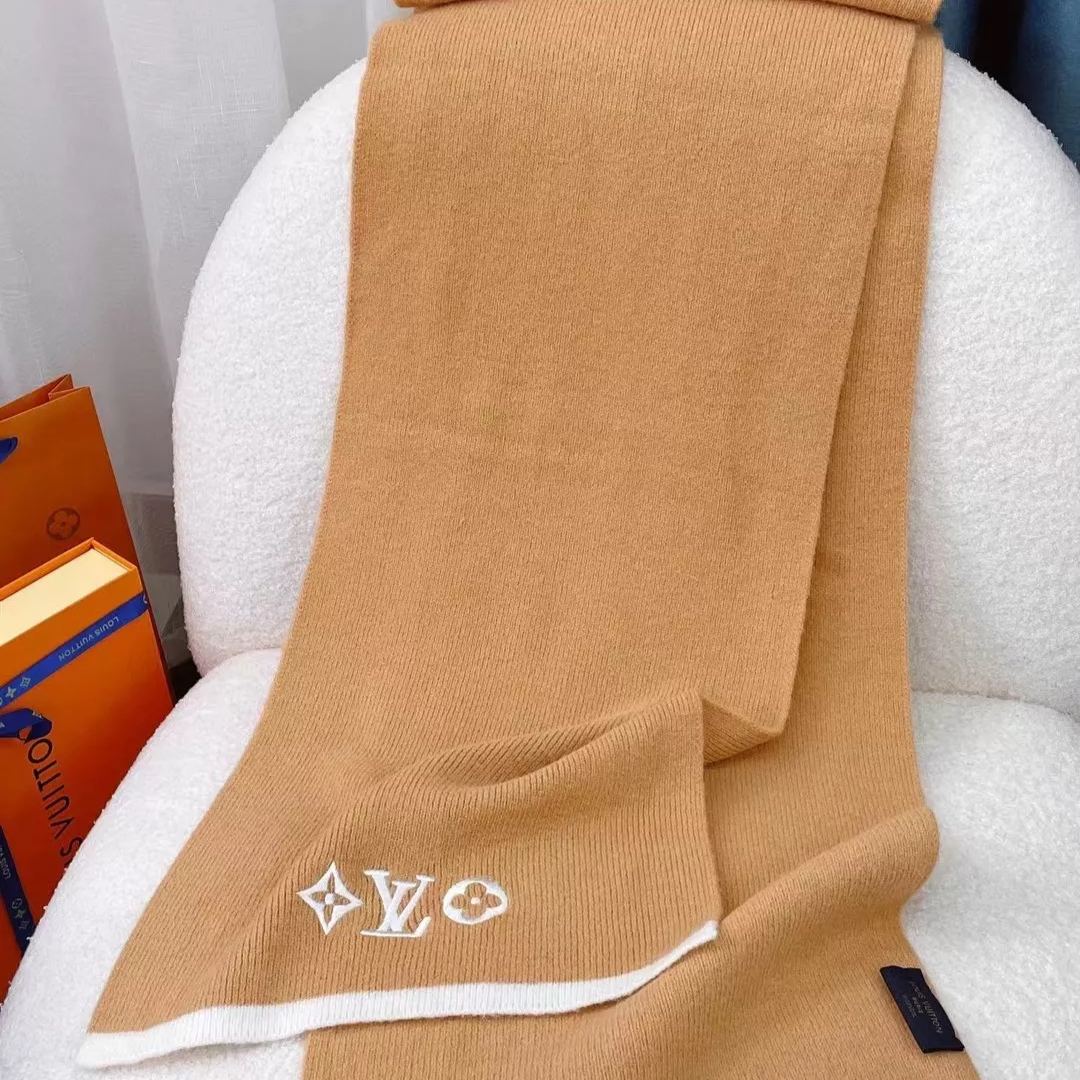 Louis Vuitton Premium Woven Solid Embroidered Monogram Scarf for Women – product image 10