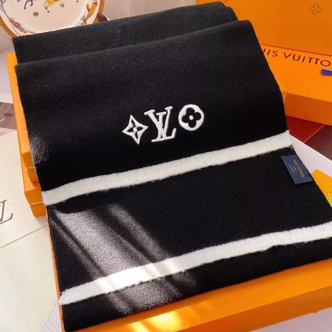 Louis Vuitton Premium Woven Solid Embroidered Monogram Scarf for Women – product image 2