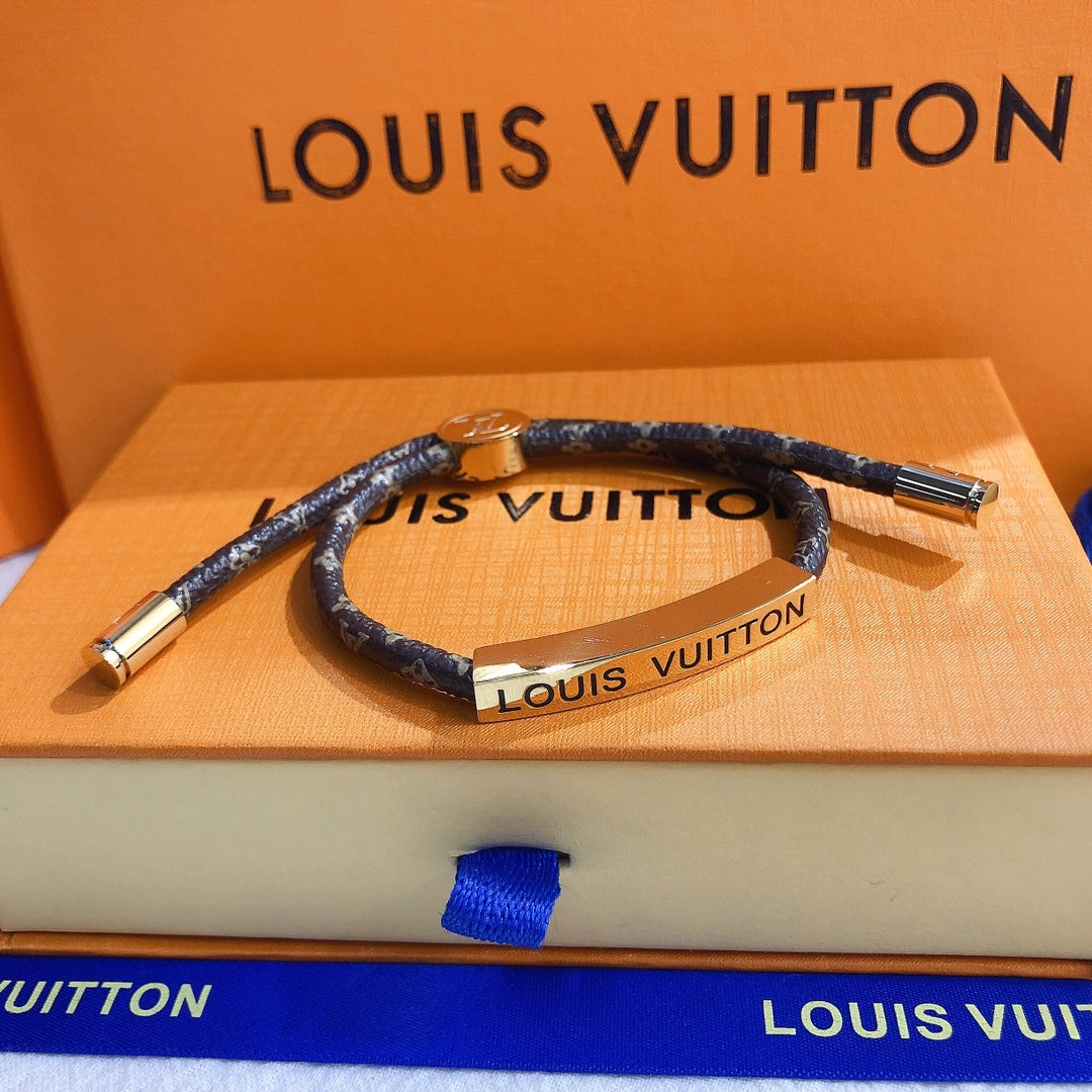 Louis Vuitton Print Leather Bracelet – Luxury Jewelry – product image 1