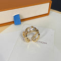 Louis Vuitton Round Pearl Logo Open Ring – Luxury Designer Jewelry – product image 1
