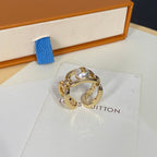 Louis Vuitton Round Pearl Logo Open Ring – Luxury Designer Jewelry – product image 1