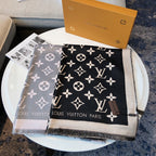 Louis Vuitton Satin Glossy Monogram Jacquard Scarf Shawl for Women – product image 7