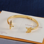 Louis Vuitton Signature Monogram Crystal Flower Open Cuff Bracelet – Luxury Jewelry – product image 1