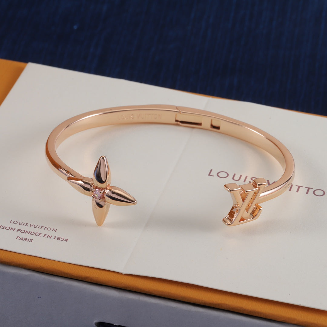 Louis Vuitton Signature Monogram Crystal Flower Open Cuff Bracelet – Luxury Jewelry – product image 5
