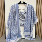 Louis Vuitton Silk Satin Fringe Monogram Scarf Shawl for Women – product image 13