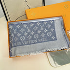 Louis Vuitton Silk Satin Fringe Monogram Scarf Shawl for Women – product image 15