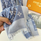 Louis Vuitton Silk Satin Fringe Monogram Scarf Shawl for Women – product image 16
