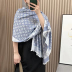 Louis Vuitton Silk Satin Fringe Monogram Scarf Shawl for Women – product image 17