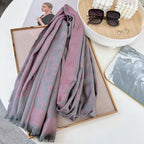 Louis Vuitton Silk Satin Fringe Monogram Scarf Shawl for Women – product image 19