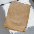 Louis Vuitton Silk Satin Fringe Monogram Scarf Shawl for Women – product image 24