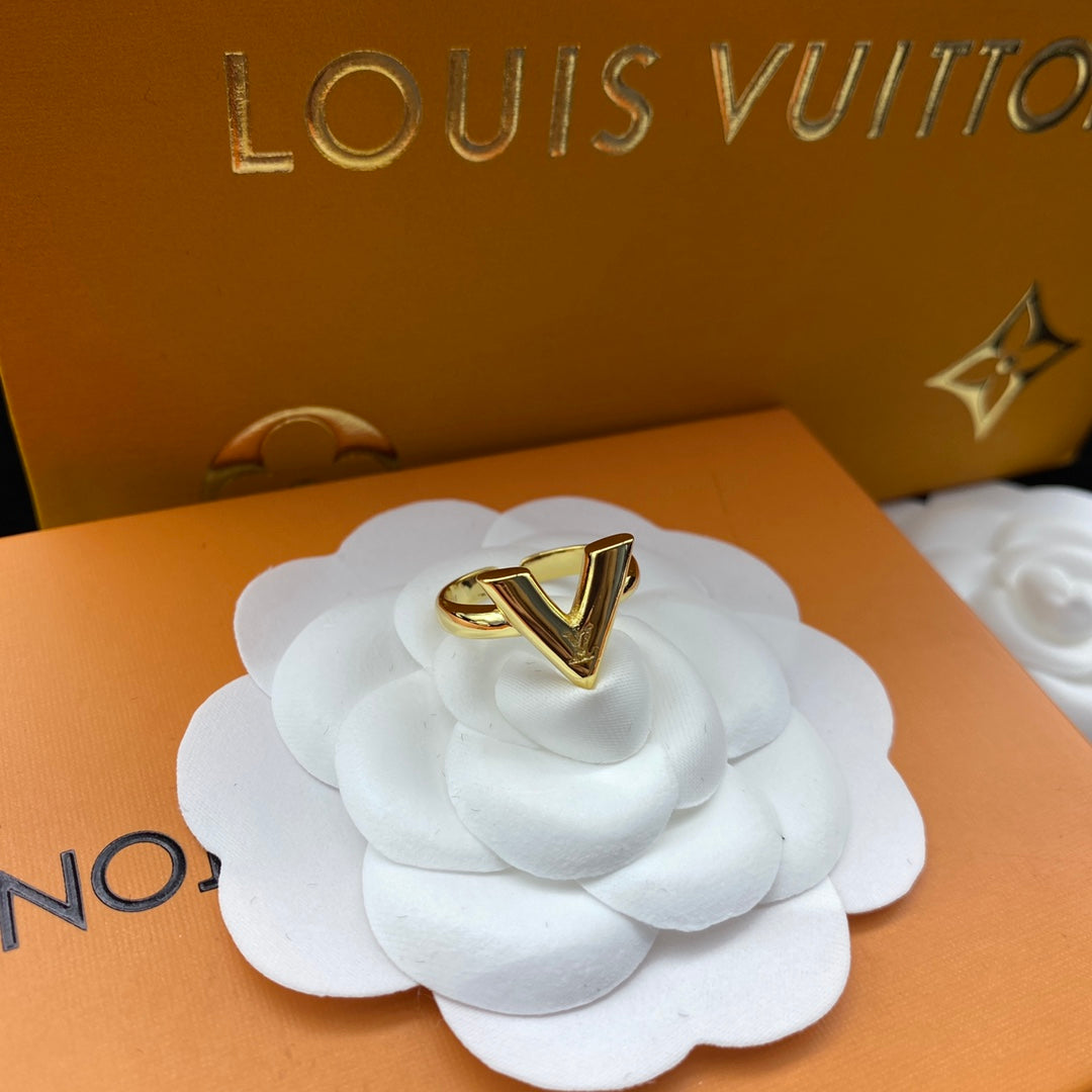 Louis Vuitton Simple V-Shaped Open Ring – Luxury Designer Jewelry – product image 3