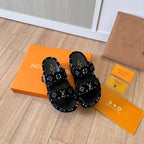 Louis Vuitton Suede Monogram Thick-Soled Slippers – slippers product image 6