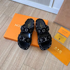 Louis Vuitton Suede Monogram Thick-Soled Slippers – slippers product image 7