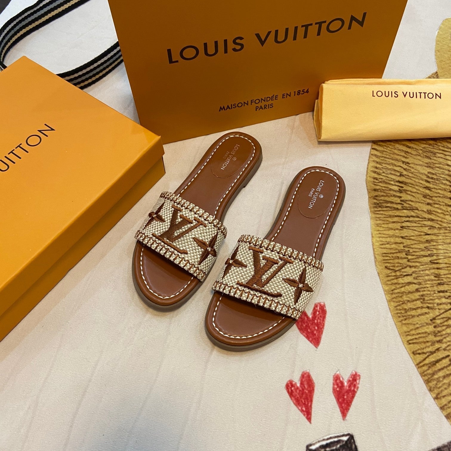 Louis Vuitton Summer Straw Monogram Slippers – slippers product image 1