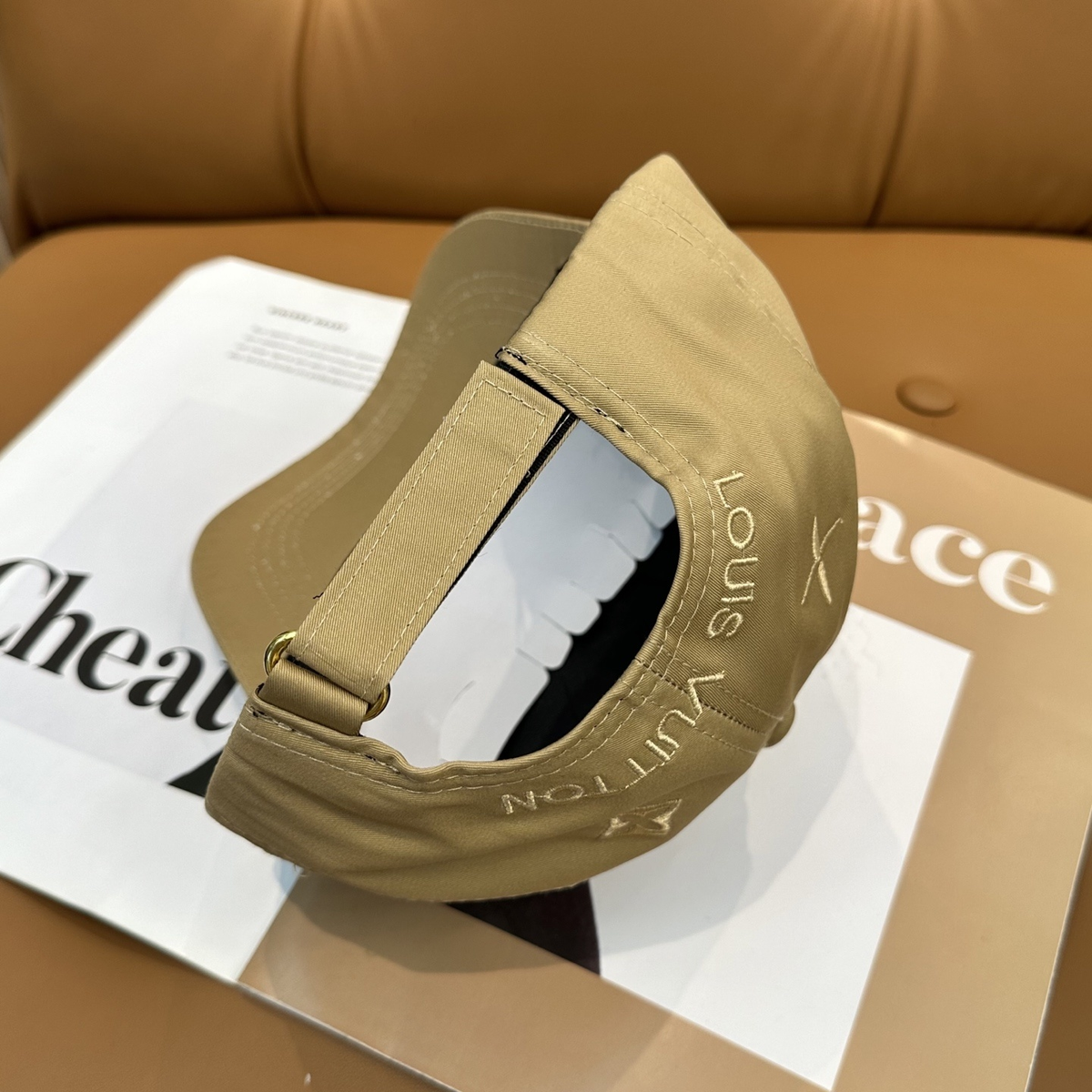 Beige Louis Vuitton tonal LV cap back