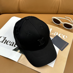 Black Louis Vuitton tonal LV cap detail