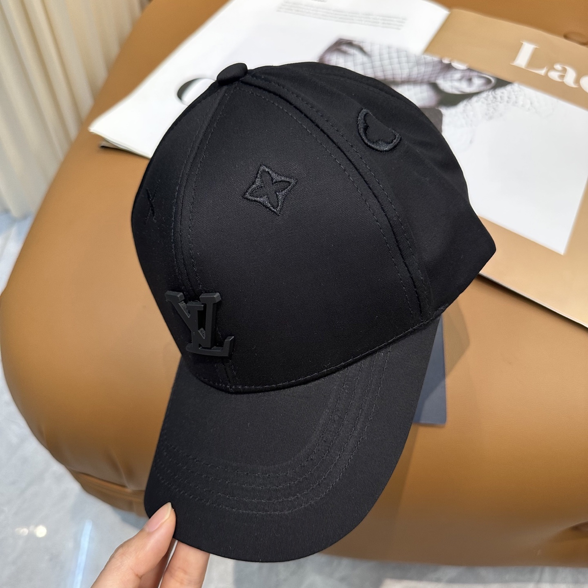Black Louis Vuitton tonal LV cap alternate view