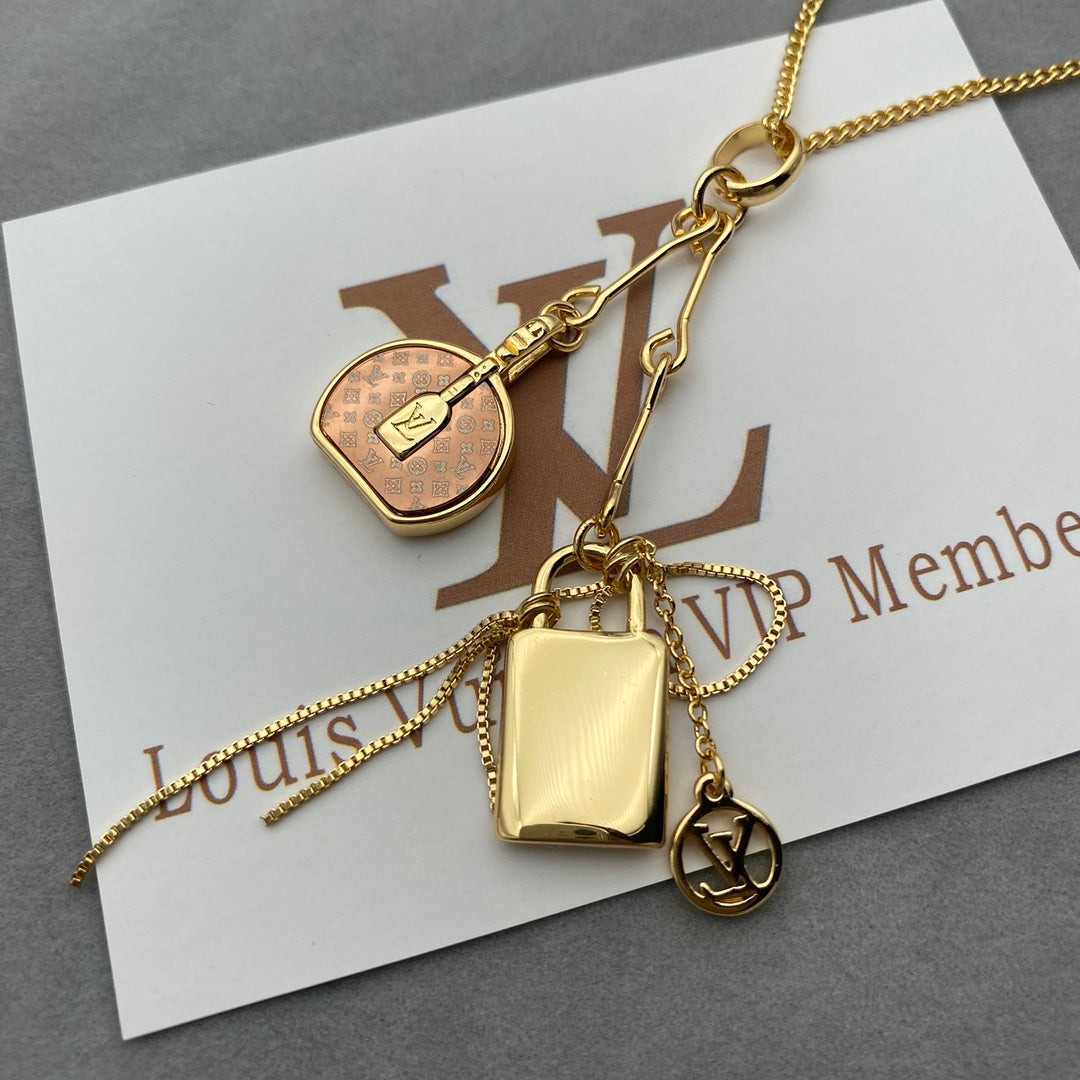 Louis Vuitton Travel Bag Lock Pendant Necklace – Luxury Designer Jewelry – product image 3