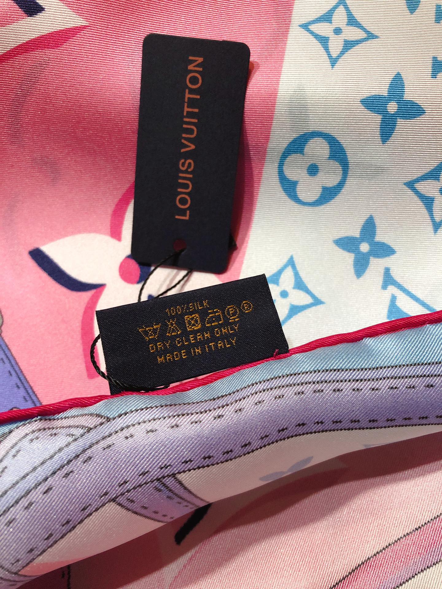 Louis Vuitton Twill Silk 3D Monogram Square Scarf for Women – product image 10