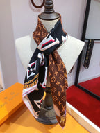 Louis Vuitton Twill Silk 3D Monogram Square Scarf for Women – product image 14