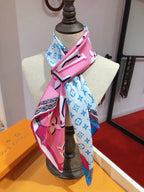 Louis Vuitton Twill Silk 3D Monogram Square Scarf for Women – product image 8