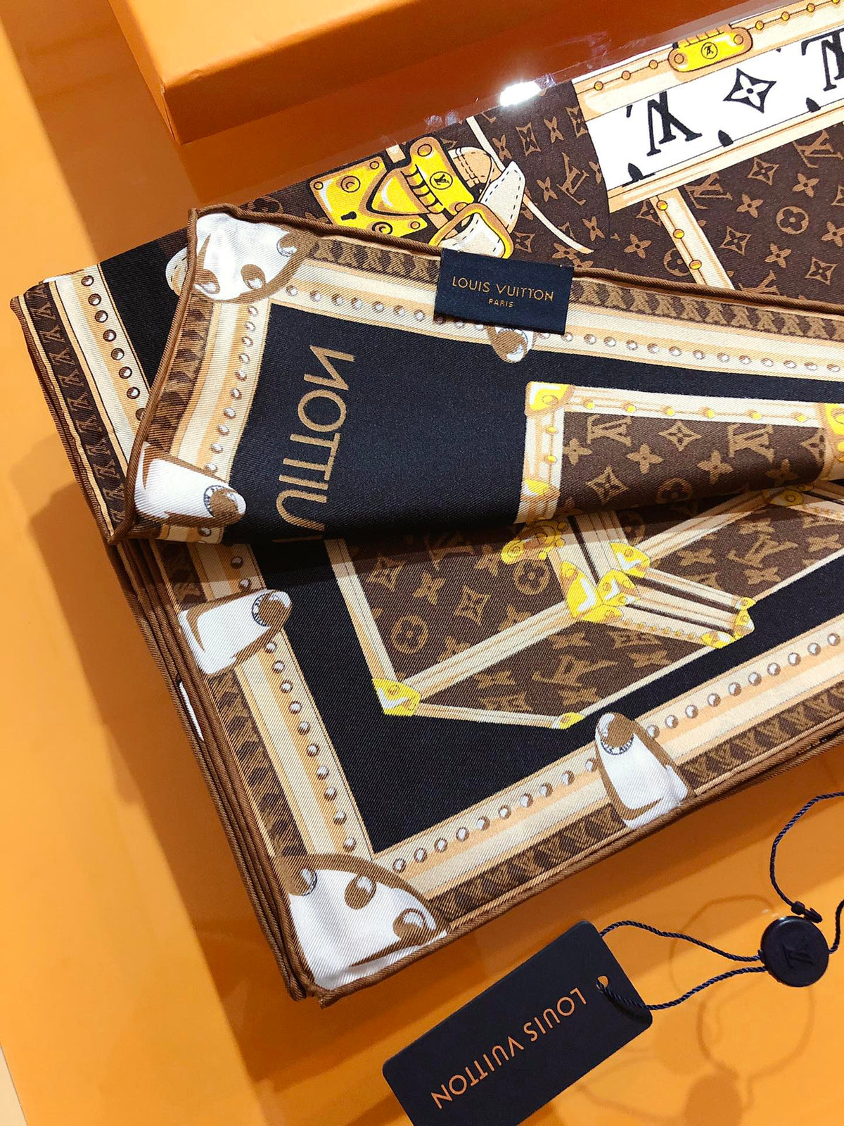 Louis Vuitton Twill Silk LET'S GO Collection Square Scarf for Women – product image 11