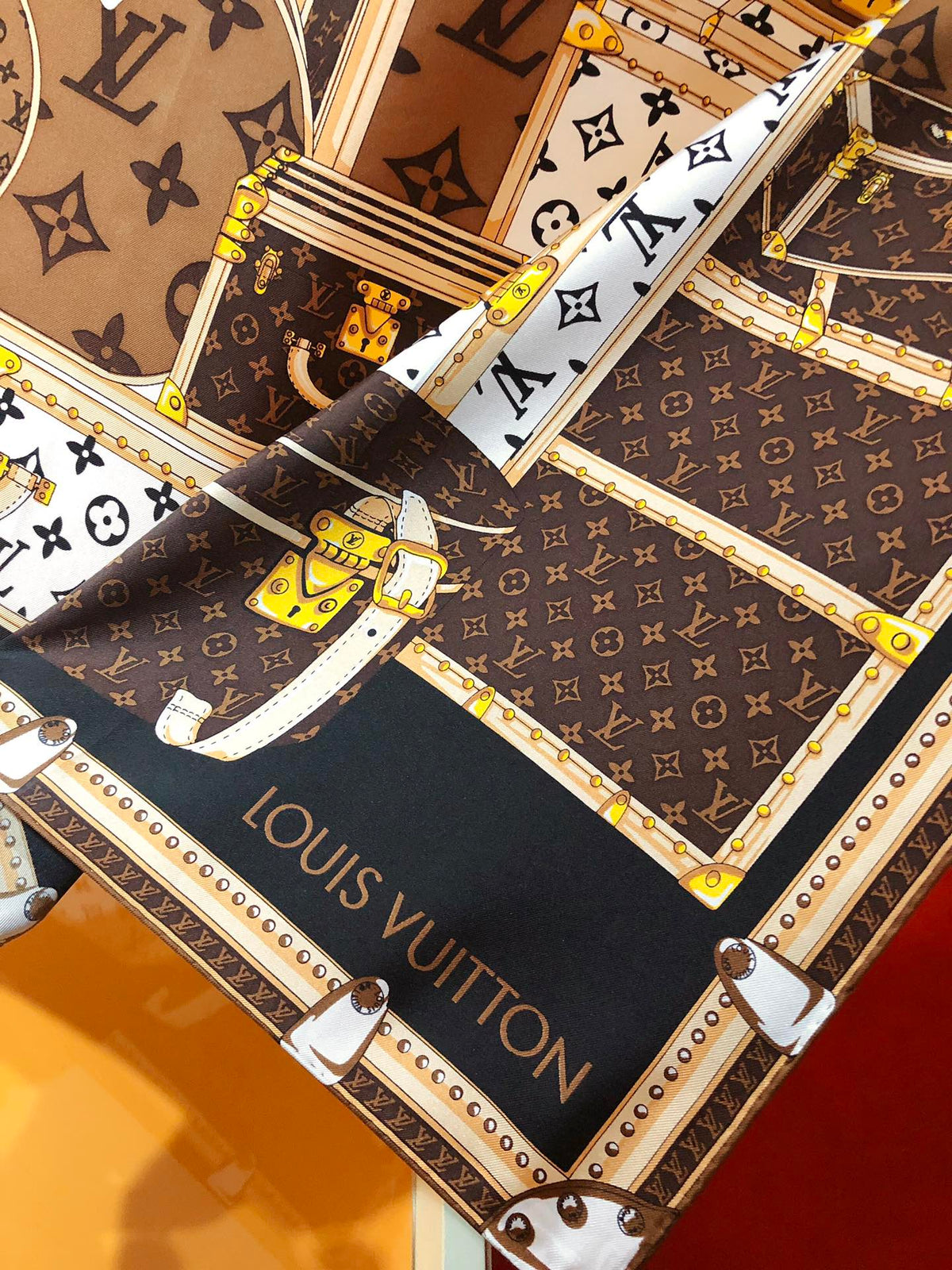 Louis Vuitton Twill Silk LET'S GO Collection Square Scarf for Women – product image 12