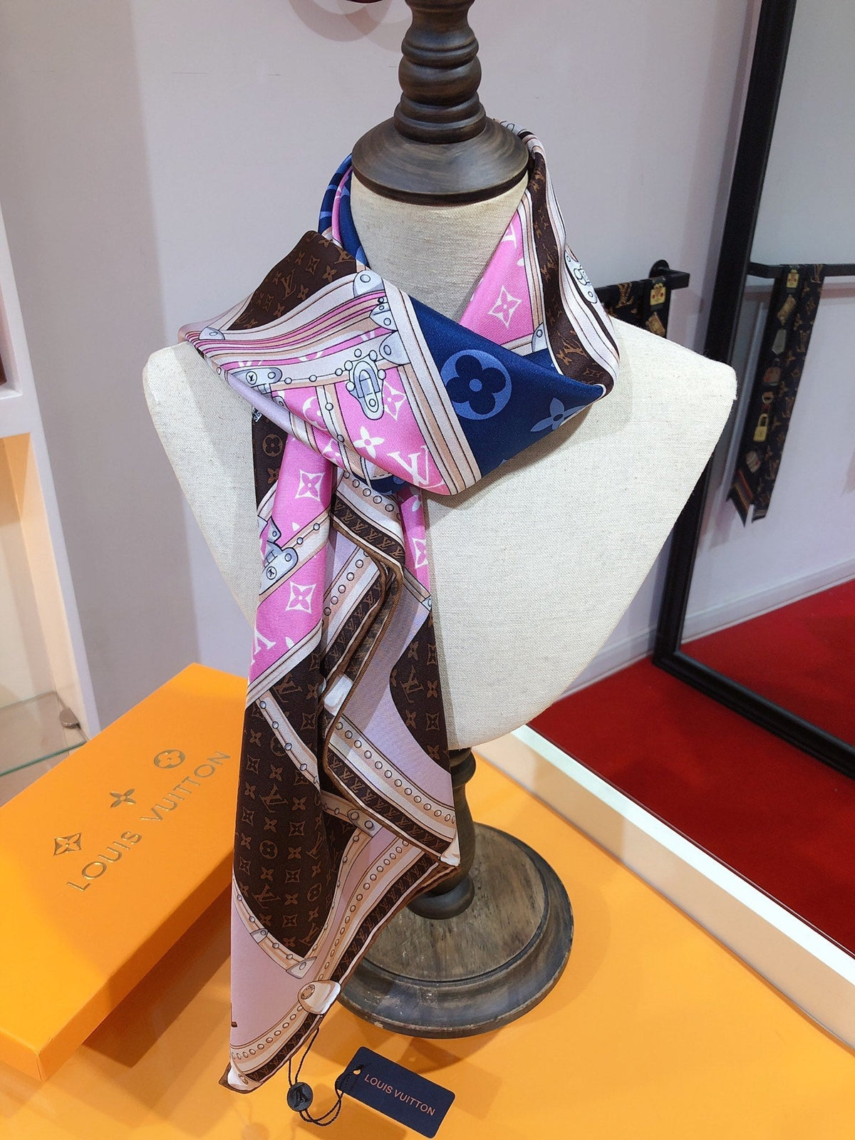 Louis Vuitton Twill Silk LET'S GO Collection Square Scarf for Women – product image 16
