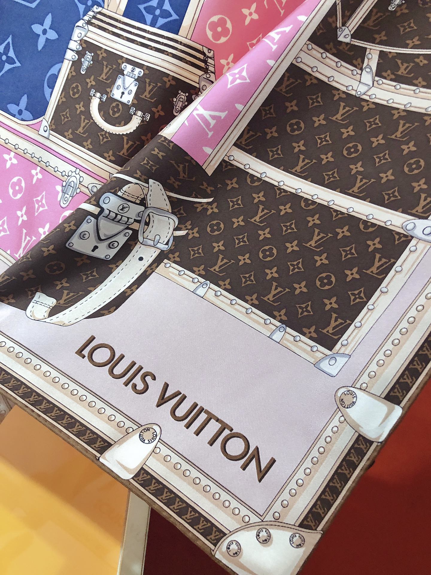 Louis Vuitton Twill Silk LET'S GO Collection Square Scarf for Women – product image 18