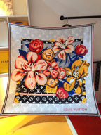 Louis Vuitton Twill Silk Monogram Bouquet Square Scarf for Women – product image 14