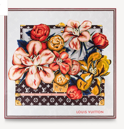 Louis Vuitton Twill Silk Monogram Bouquet Square Scarf for Women – product image 2