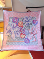 Louis Vuitton Twill Silk Monogram Bouquet Square Scarf for Women – product image 7