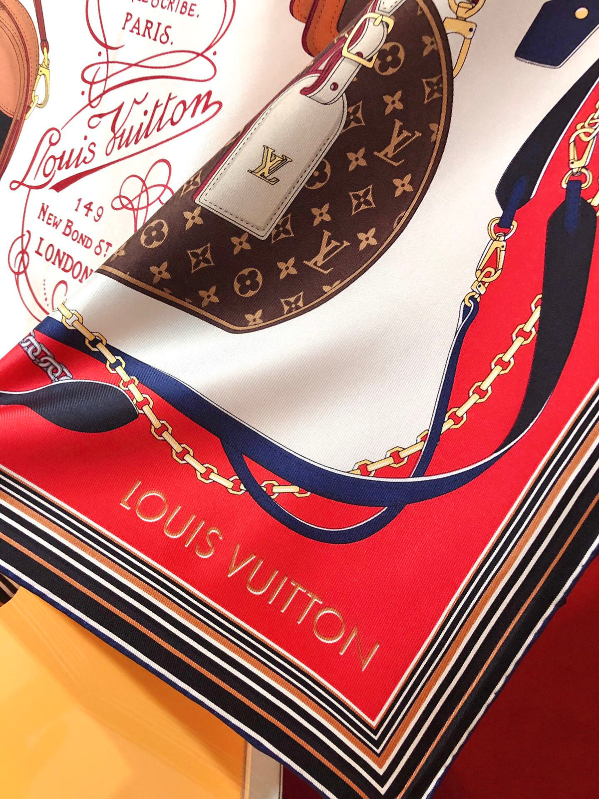 Louis Vuitton Twill Silk TREASURE Square Scarf for Women – product image 8