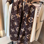 Louis Vuitton Two-Tone Monogram Jacquard Cashmere Scarf for Women – product image 1