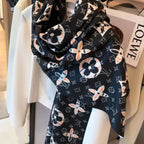 Louis Vuitton Two-Tone Monogram Jacquard Cashmere Scarf for Women – product image 15