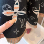 Louis Vuitton Two-Tone Monogram Jacquard Cashmere Scarf for Women – product image 16