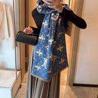 Louis Vuitton Two-Tone Monogram Jacquard Cashmere Scarf for Women – product image 19