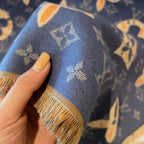 Louis Vuitton Two-Tone Monogram Jacquard Cashmere Scarf for Women – product image 21