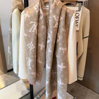Louis Vuitton Two-Tone Monogram Jacquard Cashmere Scarf for Women – product image 4