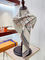 Louis Vuitton Vintage Embossed Square Silk Scarf for Women – product image 10