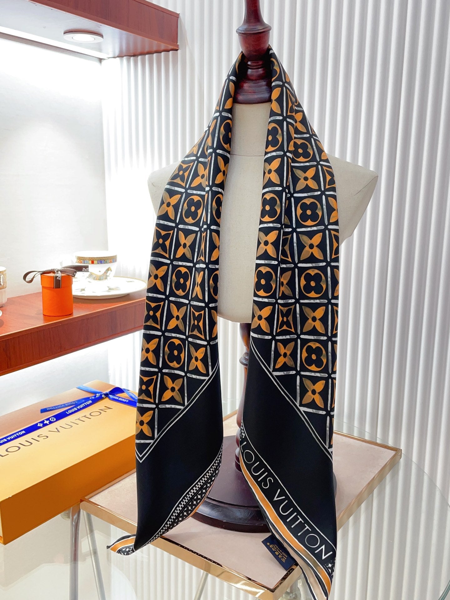 Louis Vuitton Vintage Embossed Square Silk Scarf for Women – product image 16