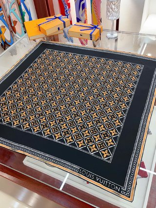 Louis Vuitton Vintage Embossed Square Silk Scarf for Women – product image 3