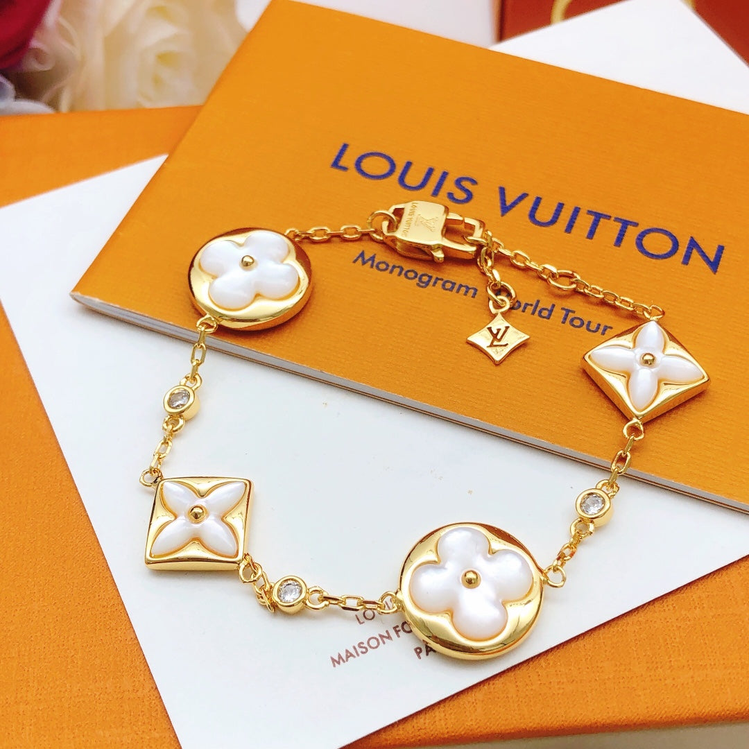 Louis Vuitton White Mother-Of-Pearl Flower Bracelet – Luxury Jewelry – product image 2