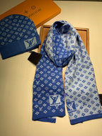 Louis Vuitton Wool Classic Monogram Jacquard Scarf & Hat Set for Women – product image 3