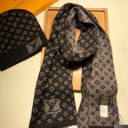 Louis Vuitton Wool Classic Monogram Jacquard Scarf & Hat Set for Women – product image 5