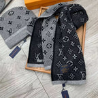 Louis Vuitton Wool Logo Embroidery Jacquard Scarf Hat Set for Women – product image 8