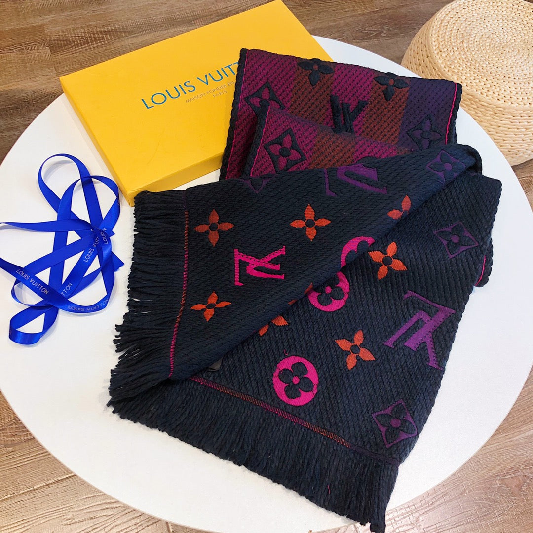 Louis Vuitton Wool Temperament Monogram Element Scarf for Women – product image 18