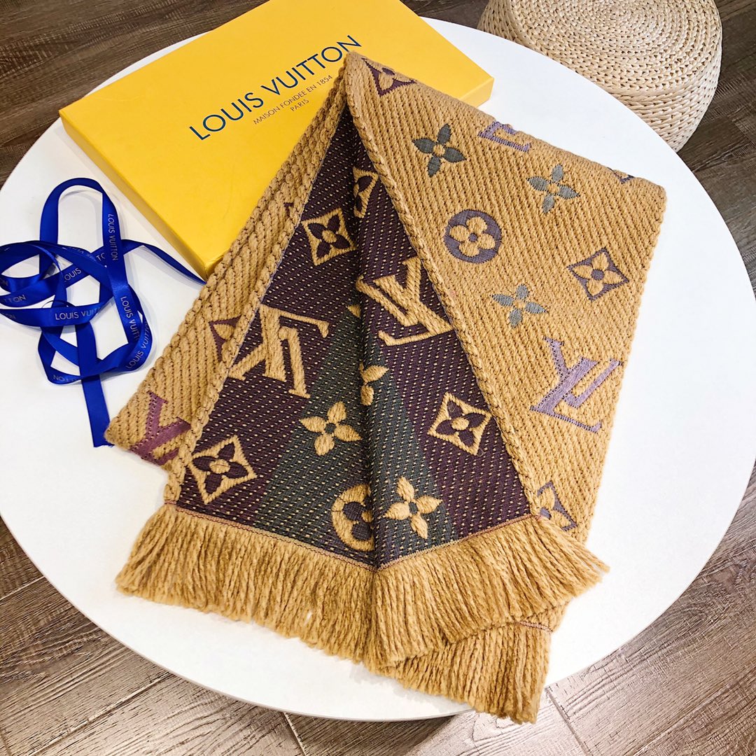 Louis Vuitton Wool Temperament Monogram Element Scarf for Women – product image 26