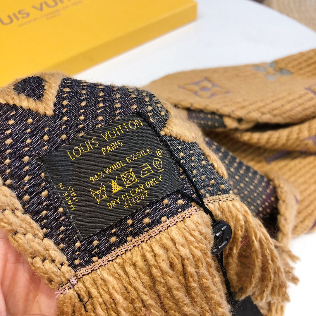 Louis Vuitton Wool Temperament Monogram Element Scarf for Women – product image 27
